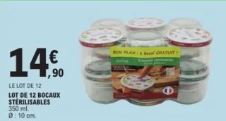 Lot de 12 bocaux stérilisables 350 ml
