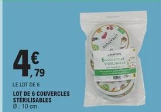 Lot de 6 couvercles stérilisables Ø 10 cm