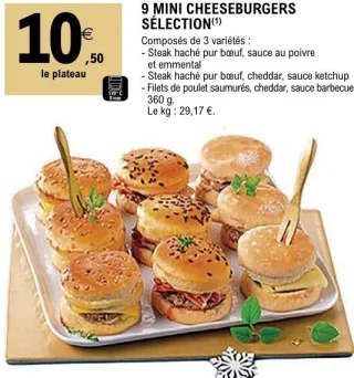 9 MINI CHEESEBURGERS SÉLECTION