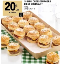 18 MINI CHEESEBURGERS BŒUF CHEDDAR