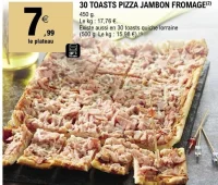 30 toasts pizza jambon fromage