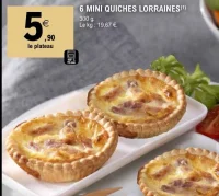 6 mini quiches lorraines