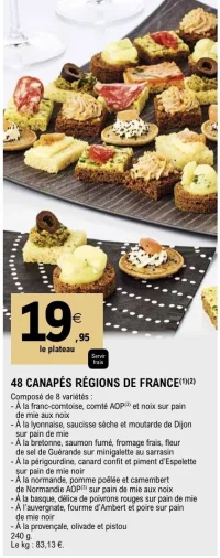 48 CANAPÉS RÉGIONS DE FRANCE