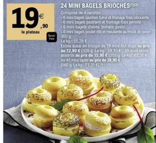 24 Mini bagels briochés
