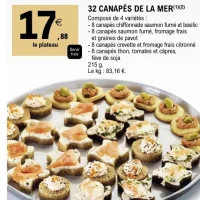 32 Canapés de la mer