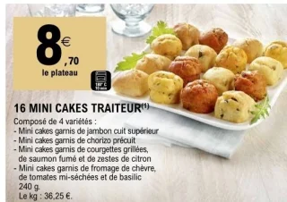 16 mini cakes traiteur