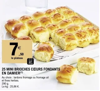 25 Mini brioches cœurs fondants en damier