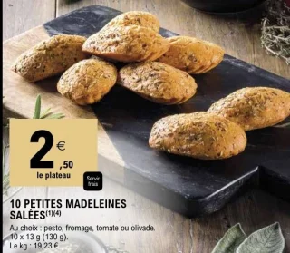 10 petites madeleines salées