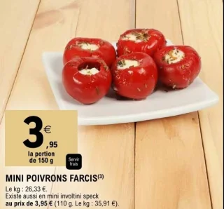 Mini poivrons farcis