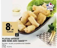 Plateau apéritif mini nems avec sauce