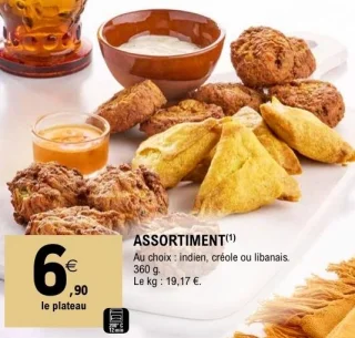Assortiment apéritif Indien, Créole ou Libanais