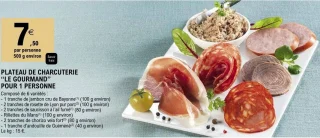 PLATEAU DE CHARCUTERIE "LE GOURMAND" POUR 1 PERSONNE