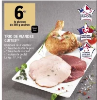 Trio de viandes cuites