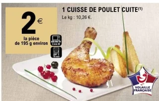 1 cuisse de poulet cuite