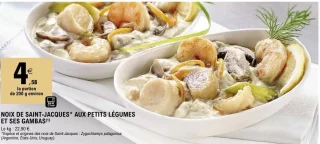 Noix de Saint-Jacques aux petits légumes et ses gambas