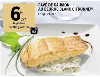 Pavé de saumon au beurre blanc citronné