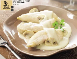 Aiguillettes de poulet à la normande