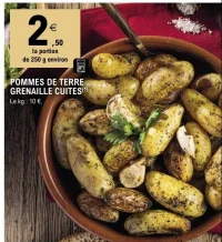 Pommes de terre grenaille cuites