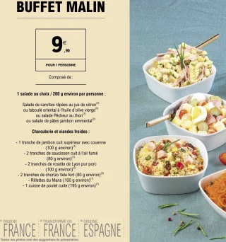 Buffet malin pour 1 personne