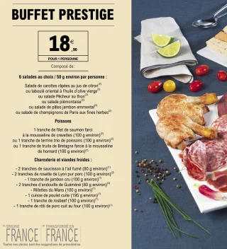 Buffet Prestige pour 1 personne