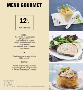 MENU GOURMET pour 1 personne