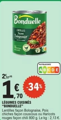 Légumes cuisinés Bonduelle