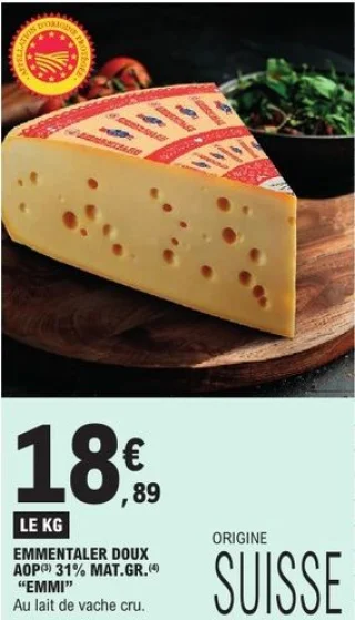 EMMENTALER DOUX AOP "EMMI"