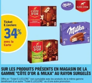 Gamme de produits surgelés Côte d'Or & Milka