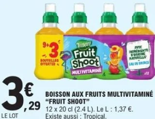 Boisson aux fruits multivitaminé Fruit Shoot Teisseire
