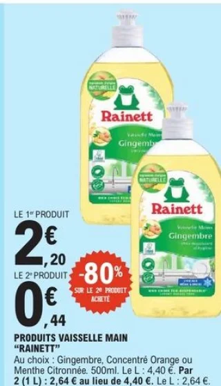 Produits vaisselle main Rainett