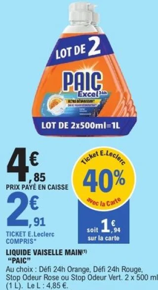 Liquide vaisselle main Paic