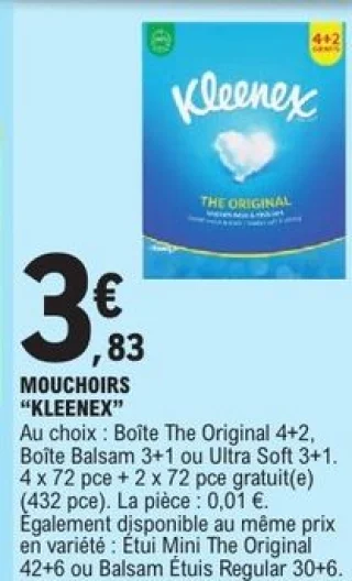 Mouchoirs "KLEENEX"