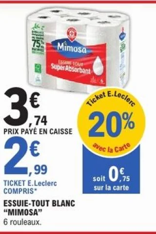 Essuie-tout blanc "MIMOSA"