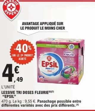 Lessive tri doses fleurie "EPSIL"