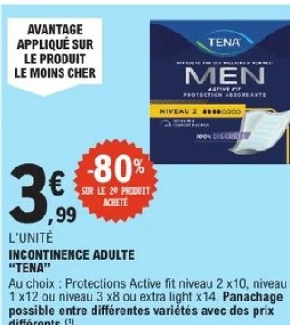 Protection incontinence adulte Tena