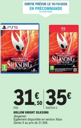 Jeu vidéo Hollow Knight Silksong Fangamer (PS5 ou Switch 2)