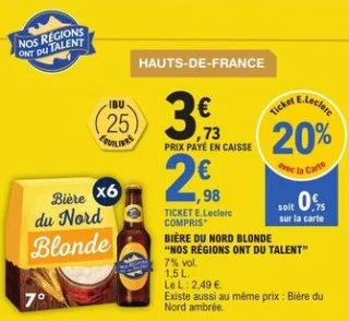 Bière du Nord blonde Nos Régions ont du Talent