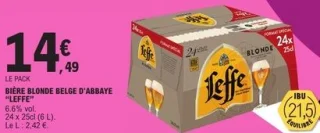 Bière blonde belge d'abbaye Leffe
