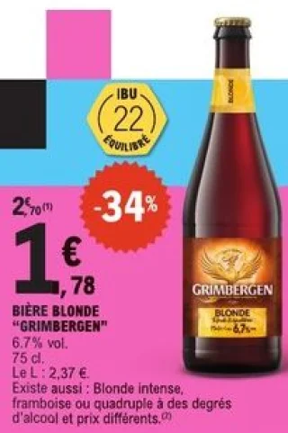 Bière Blonde "Grimbergen"