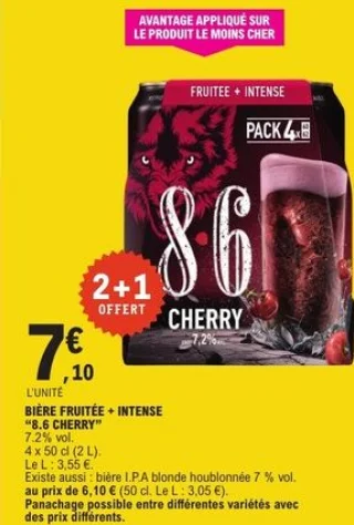 Bière fruitée + intense 8.6 Cherry
