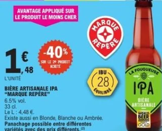 Bière artisanale IPA La Fougueuse Marque Repère
