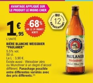 Bière blanche Weissbier Paulaner