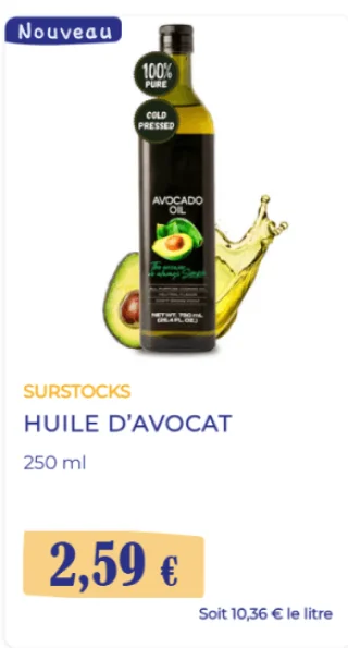 Huile d'avocat Surstocks