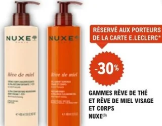 Gammes Rêve de Thé et Rêve de Miel visage et corps Nuxe