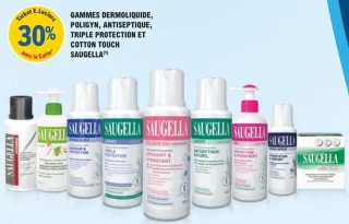 Soin hygiène intime Saugella - Gammes Dermoliquide, Poligyn, Antiseptique, Triple Protection et Cotton Touch