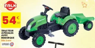 Tracteur à pédales avec remorque Falk