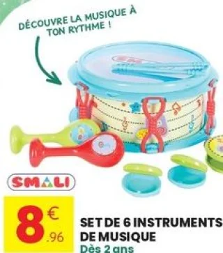 Set de 6 instruments de musique SMALI