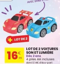 Lot de 2 voitures son et lumière Smali