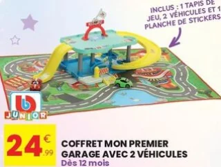 Coffret mon premier garage avec 2 véhicules b Junior
