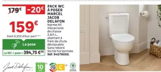 Pack WC à poser Marcel Jacob Delafon